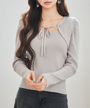 レイヤード風リブ編みニットトップスsdp8064-102-14