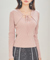 レイヤード風リブ編みニットトップスsdp8064-102-26