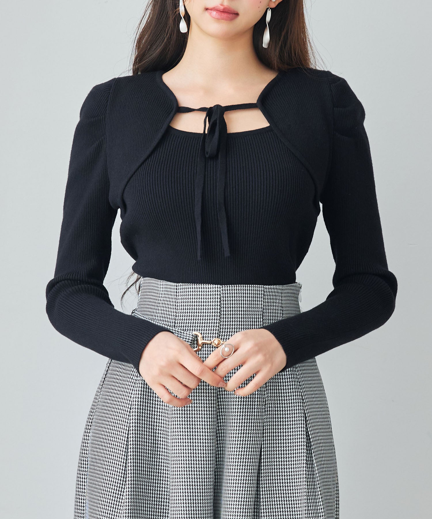 レイヤード風リブ編みニットトップスsdp8064-102-8