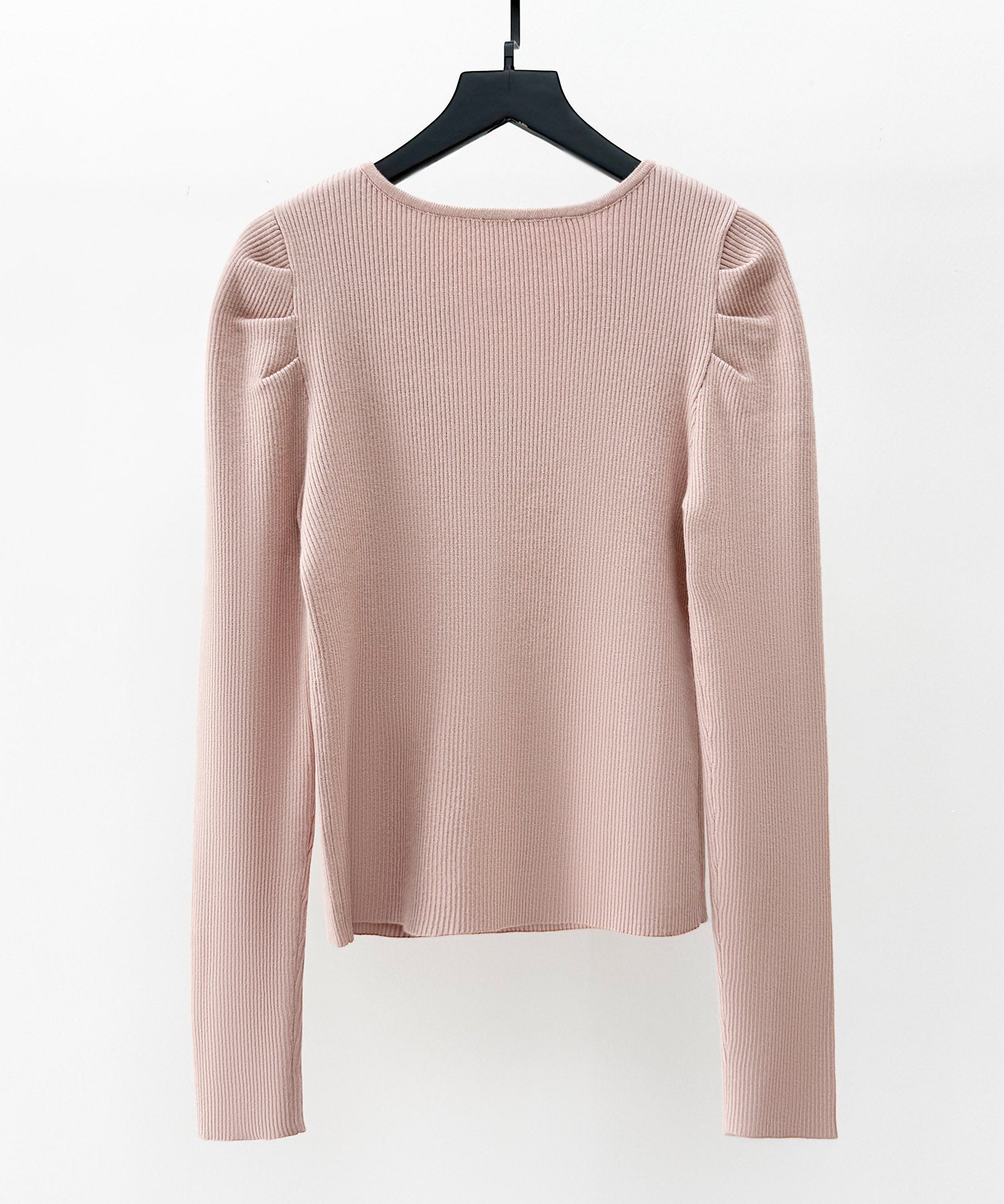 レイヤード風リブ編みニットトップスsdp8064 ピンク