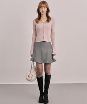 レイヤードランダムリブ編みニットトップスsdp8065 ピンク