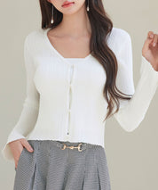 レイヤードランダムリブ編みニットトップスsdp8065-102-38