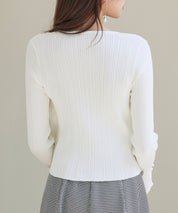 レイヤードランダムリブ編みニットトップスsdp8065 アイボリー