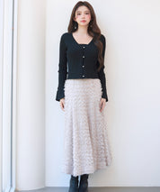 レイヤードランダムリブ編みニットトップスsdp8065 ブラック