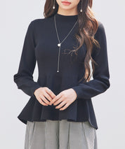 モックネックペプラムニットトップスsdp8066-103-8