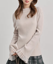 襟パール付リブ編みニットトップス
sdp8069-102-14