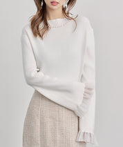 襟パール付リブ編みニットトップス
sdp8069-102-38