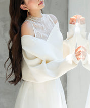 レースドッキングカシュクールニットプルオーバーsdp8072 アイボリー