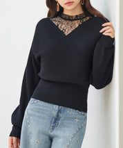 レースドッキングカシュクールニットプルオーバーsdp8072-103-8