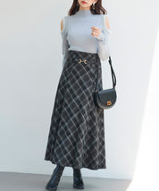 カットアウェイ・ショルダーボトルネックリブニットsdp8073 グレー