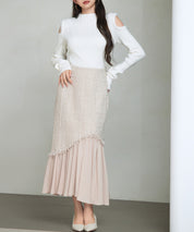 カットアウェイ・ショルダーボトルネックリブニットsdp8073 アイボリー