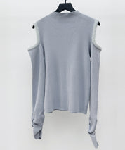 カットアウェイ・ショルダーボトルネックリブニットsdp8073 グレー