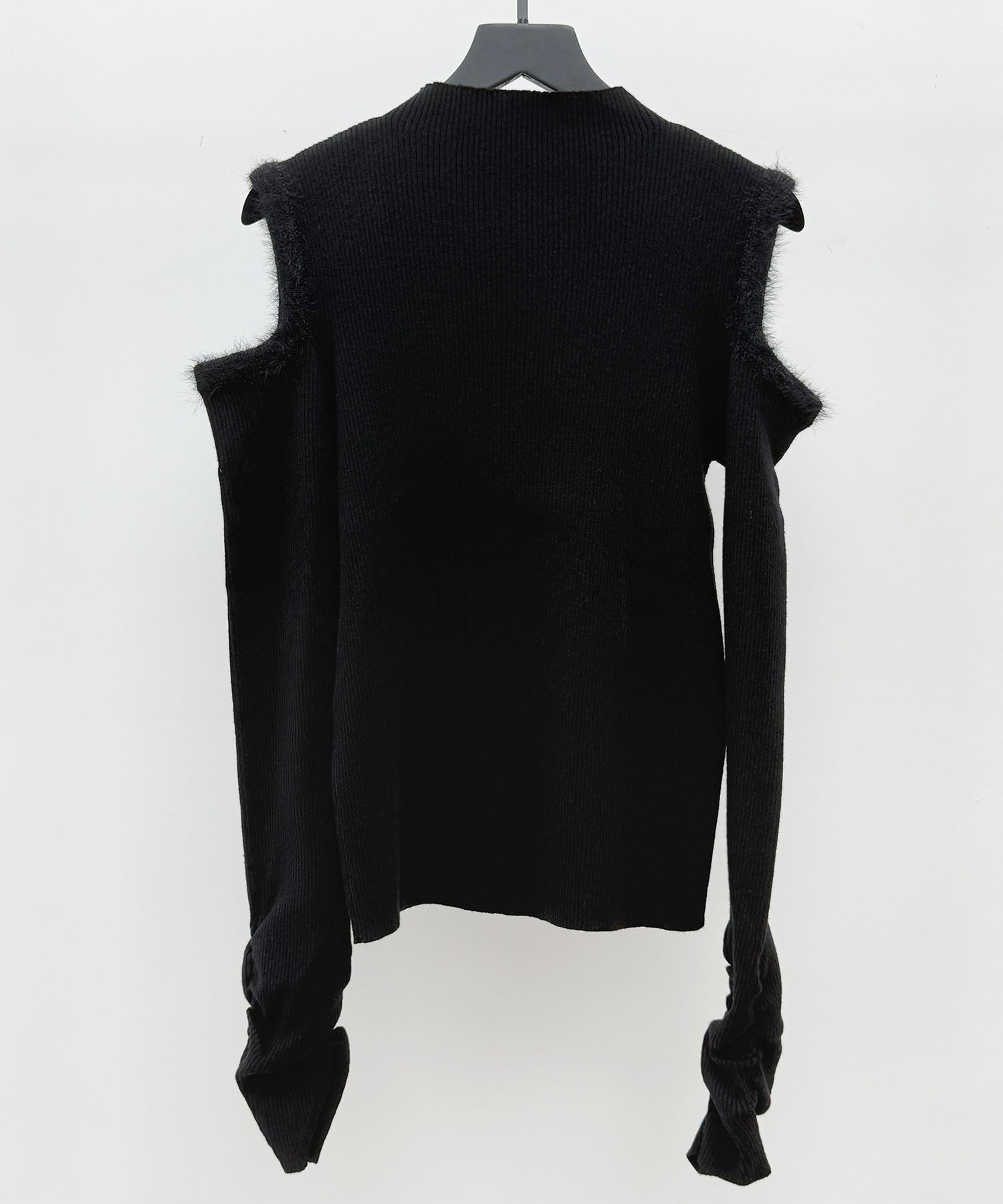 カットアウェイ・ショルダーボトルネックリブニットsdp8073 ブラック