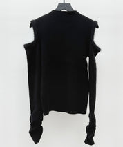 カットアウェイ・ショルダーボトルネックリブニットsdp8073 ブラック