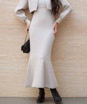 アンサンブル・マーメイドニットワンピースsdp8074 ベージュ