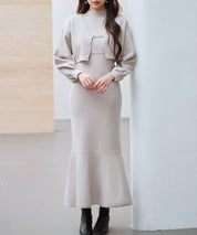 アンサンブル・マーメイドニットワンピースsdp8074 ベージュ