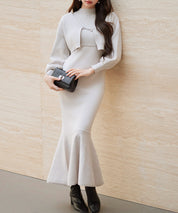 アンサンブル・マーメイドニットワンピースsdp8074 ベージュ