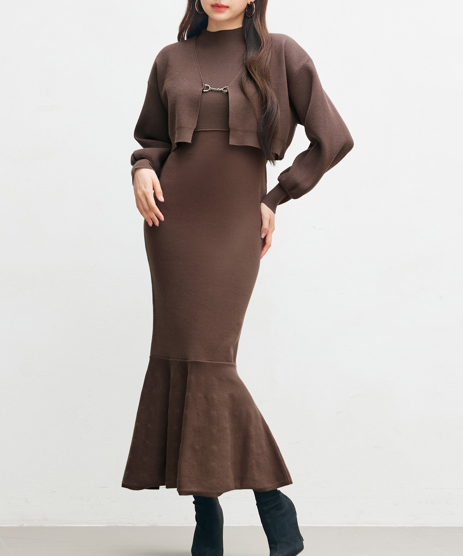 アンサンブル・マーメイドニットワンピースsdp8074 ブラウン – [公式