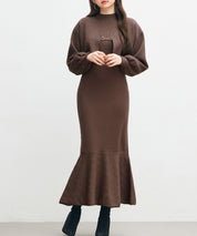 アンサンブル・マーメイドニットワンピースsdp8074 ブラウン