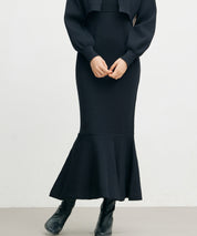 アンサンブル・マーメイドニットワンピースsdp8074 ブラック