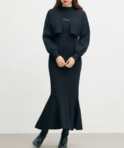 アンサンブル・マーメイドニットワンピースsdp8074 ブラック