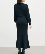 アンサンブル・マーメイドニットワンピースsdp8074 ブラック