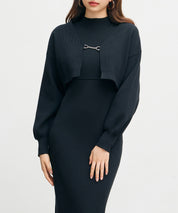 アンサンブル・マーメイドニットワンピースsdp8074 ブラック