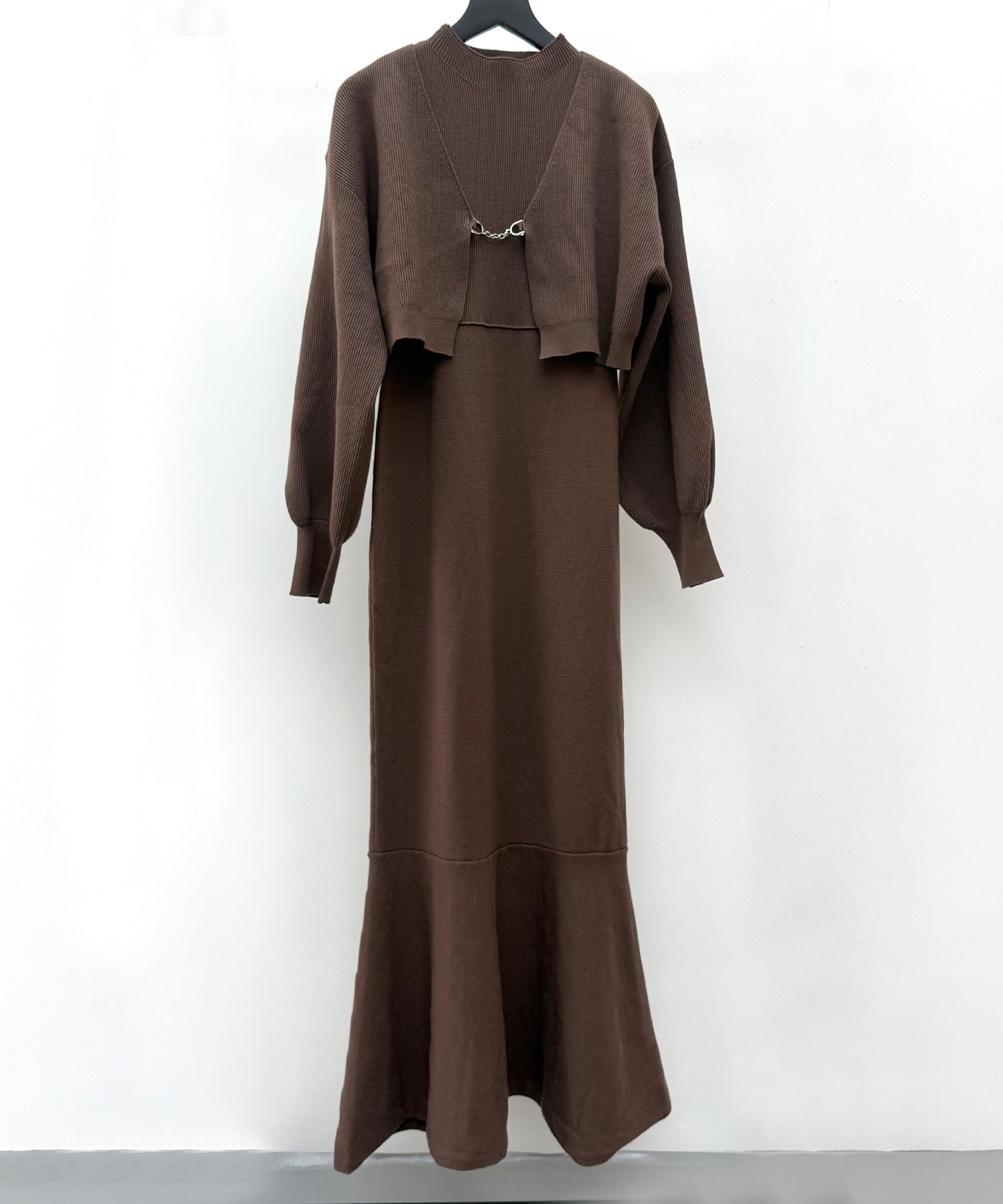アンサンブル・マーメイドニットワンピースsdp8074 ブラウン