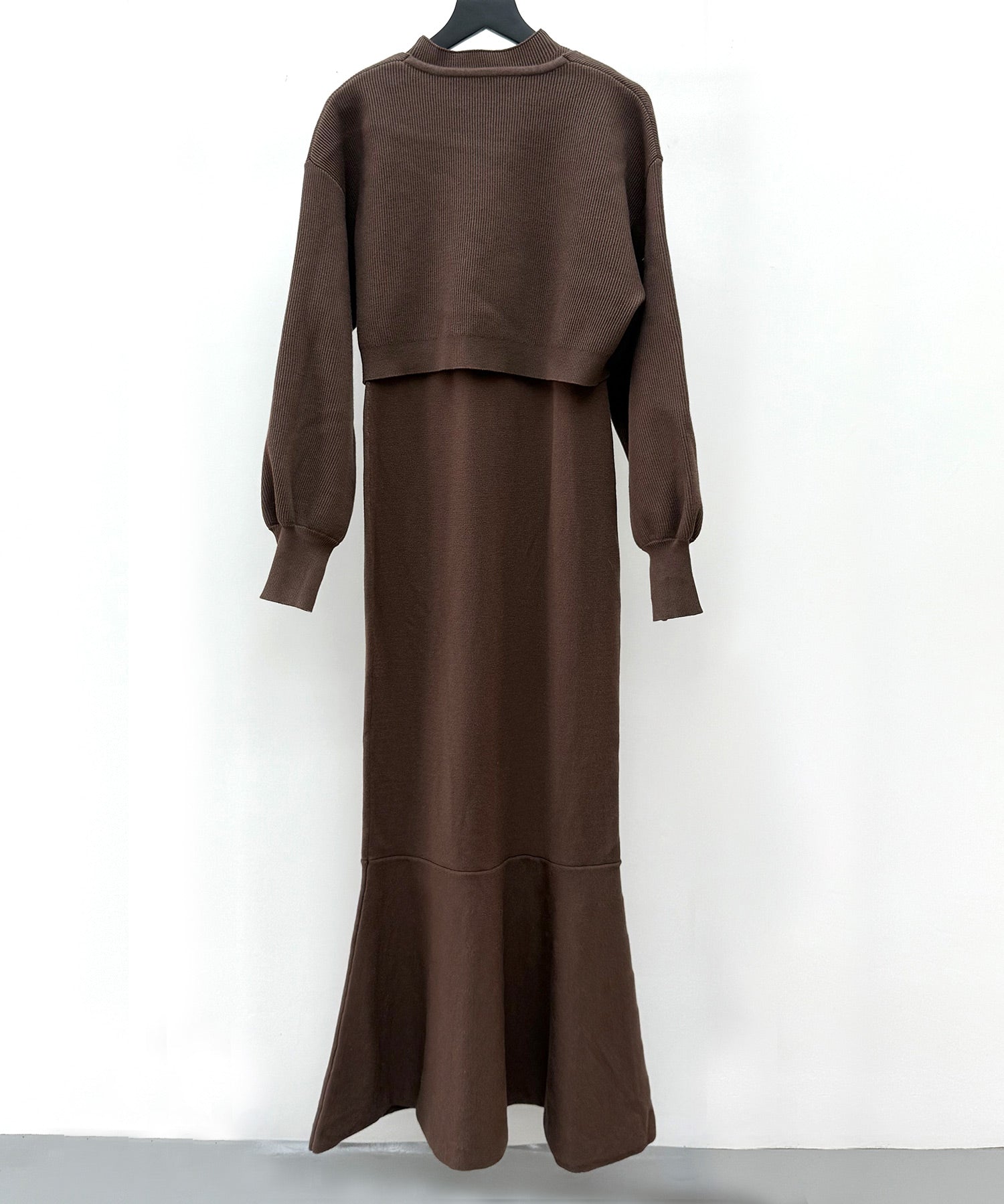 アンサンブル・マーメイドニットワンピースsdp8074 ブラウン