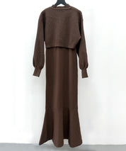 アンサンブル・マーメイドニットワンピースsdp8074 ブラウン