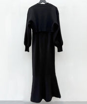 アンサンブル・マーメイドニットワンピースsdp8074 ブラック