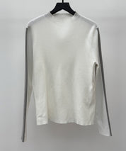 袖配色 ボトル・ネックリブニットプルオーバーsdp8075 アイボリー