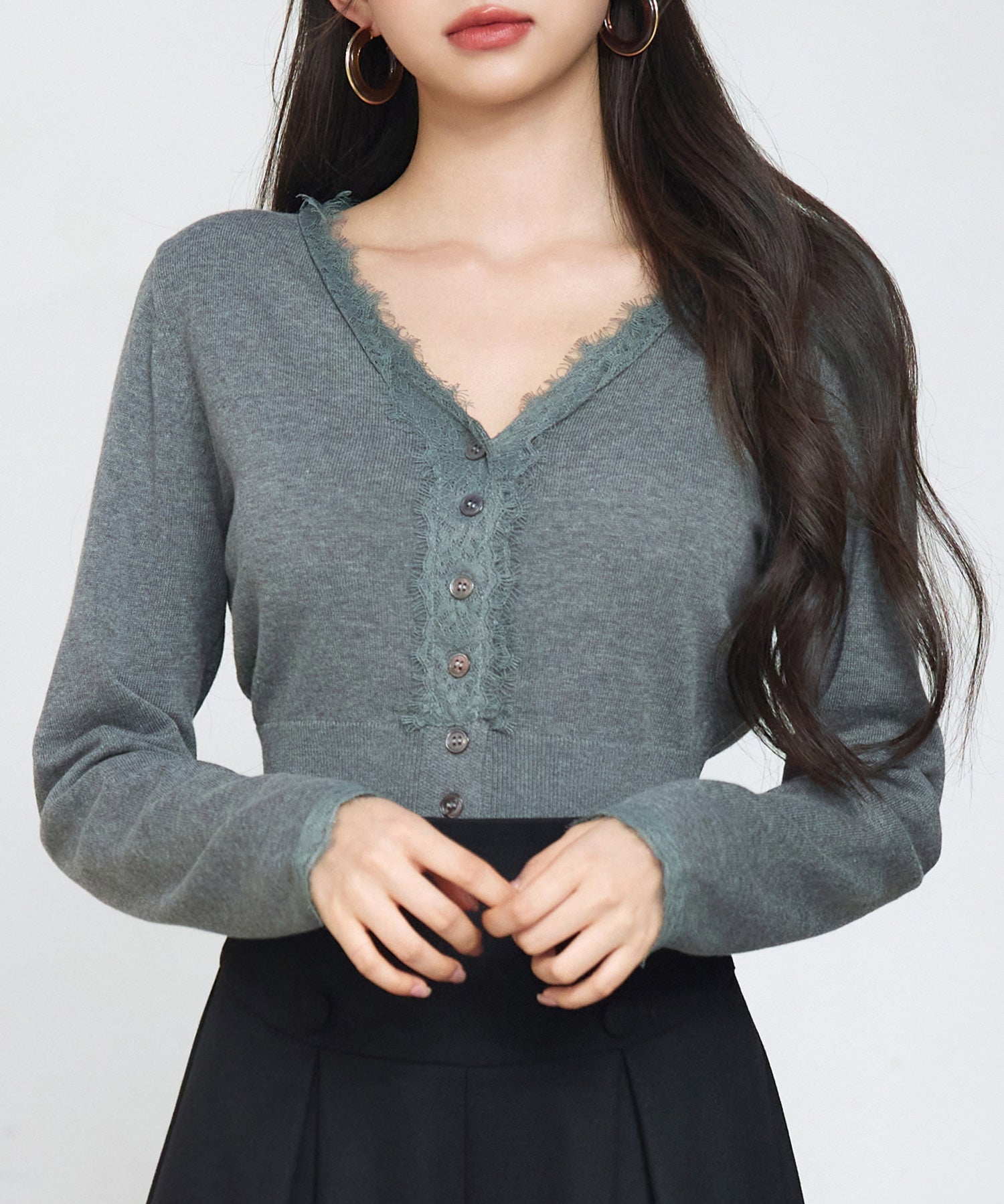 ハイウエストショート丈ニットカーディガン
sdp8080 チャコール