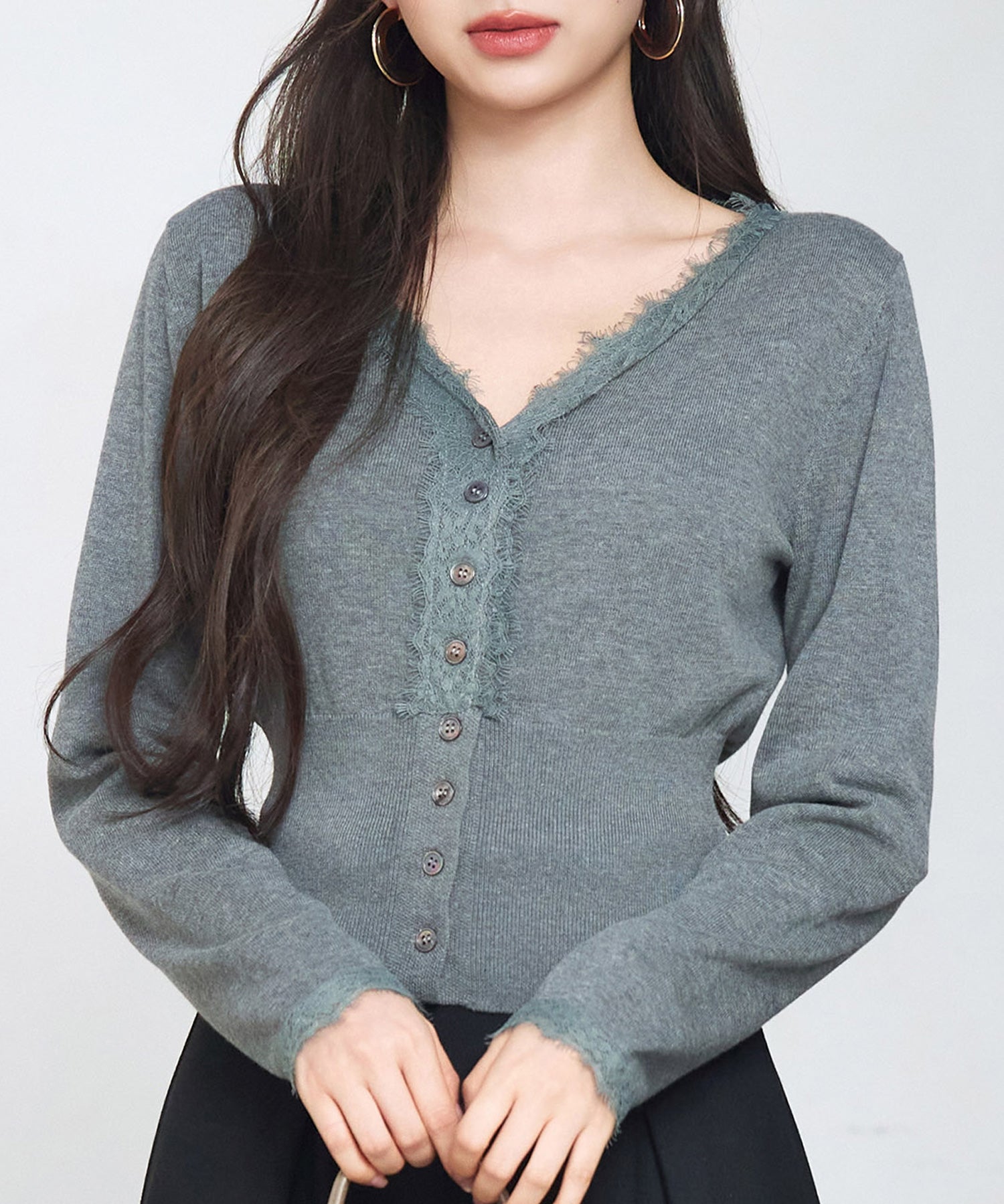 ハイウエストショート丈ニットカーディガン
sdp8080 チャコール