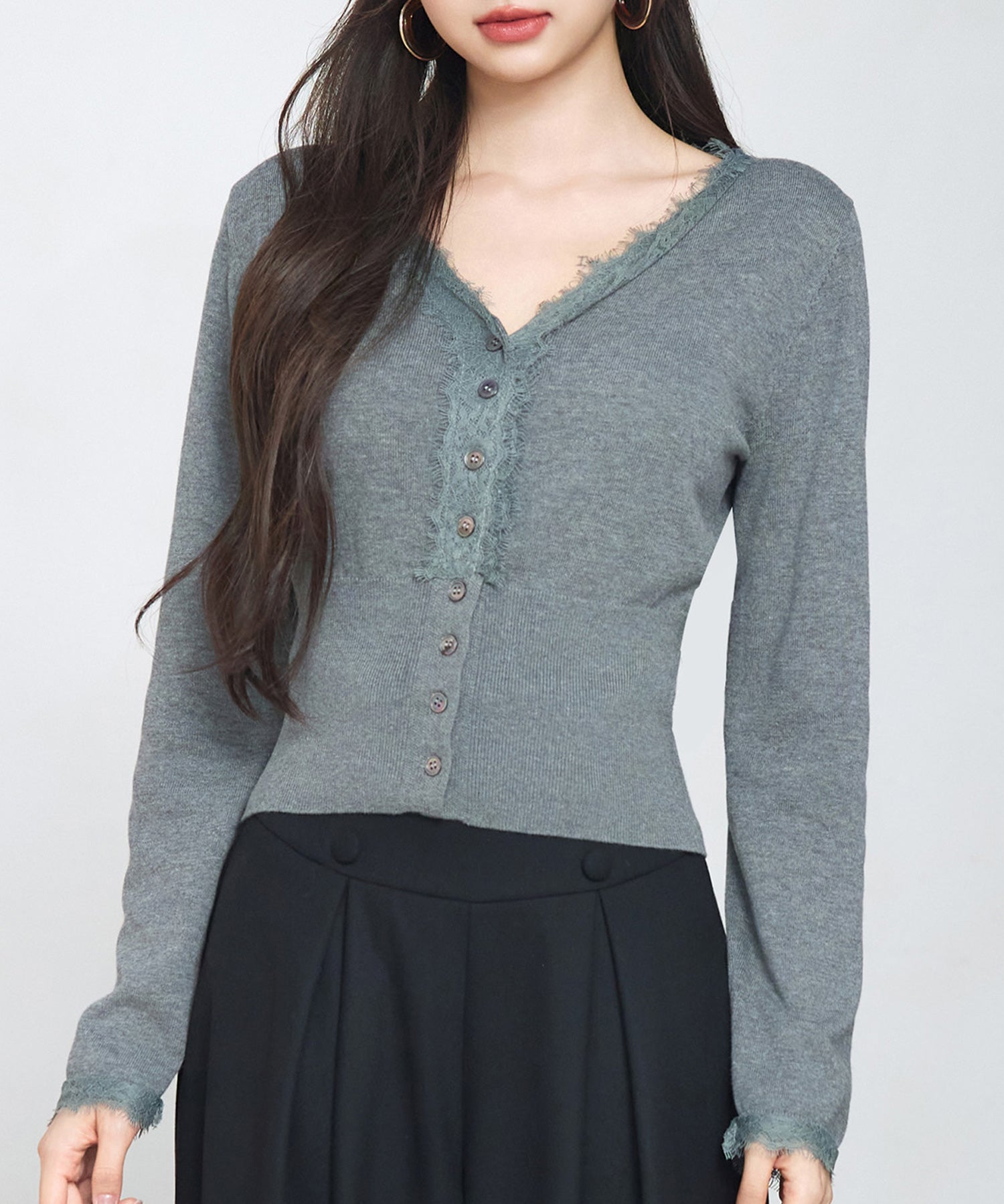 ハイウエストショート丈ニットカーディガン
sdp8080 チャコール