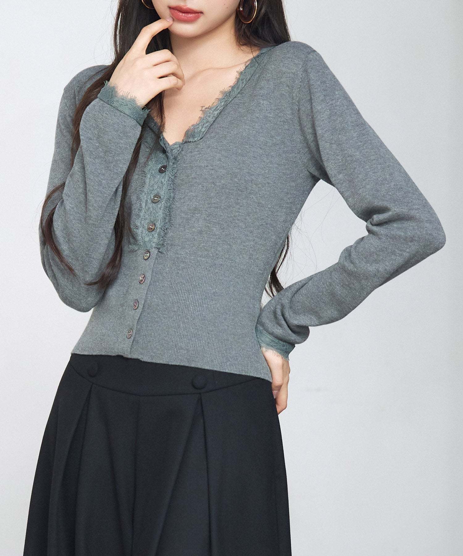 ハイウエストショート丈ニットカーディガン
sdp8080 チャコール