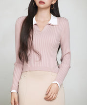 レイヤー配色カラーリブニットsdp8083-102-26