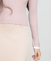 レイヤー配色カラーリブニットsdp8083 ピンク