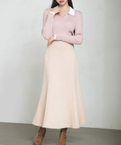 レイヤー配色カラーリブニットsdp8083 ピンク