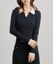 レイヤー配色カラーリブニットsdp8083-102-8