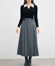 レイヤー配色カラーリブニットsdp8083 ブラック