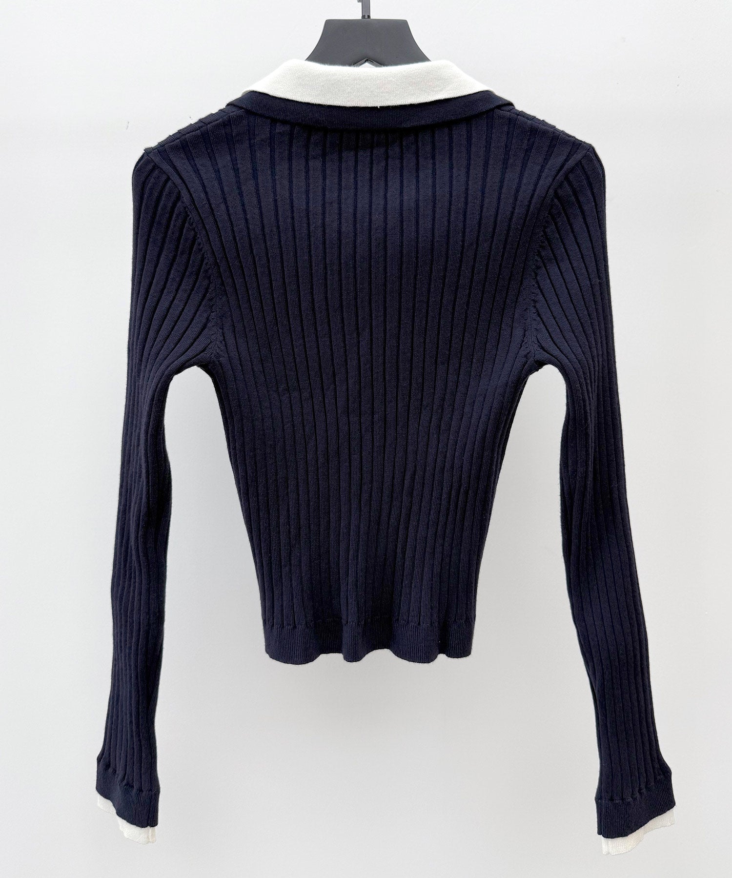 レイヤー配色カラーリブニットsdp8083 ネイビー