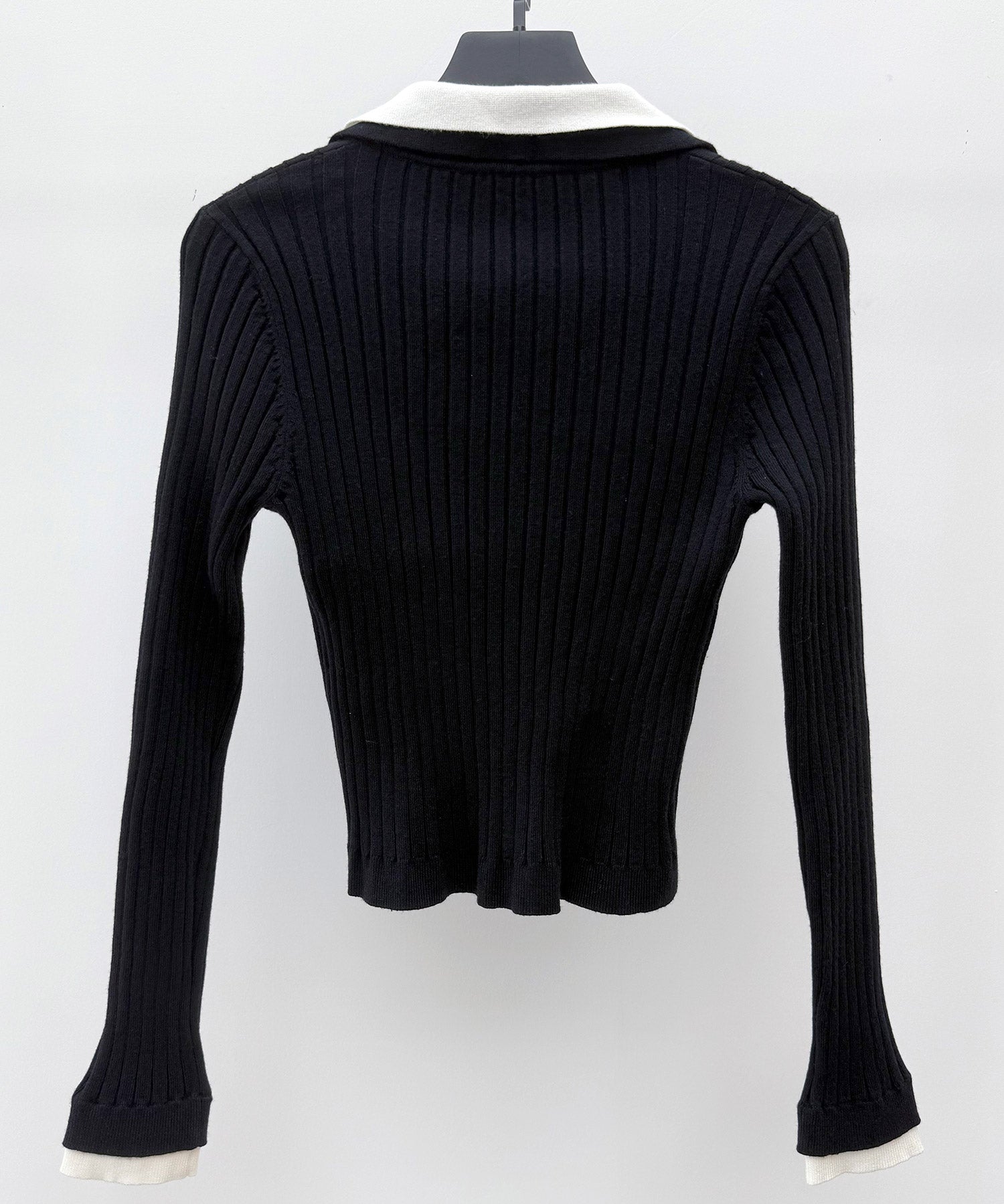 レイヤー配色カラーリブニットsdp8083 ブラック