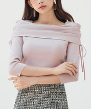 オフショルダーニットトップスsdp8084 ピンク