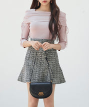 オフショルダーニットトップスsdp8084 ピンク