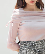 オフショルダーニットトップスsdp8084 ピンク