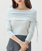 オフショルダーニットトップスsdp8084-102-3