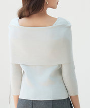 オフショルダーニットトップスsdp8084 ライトグレー