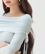 オフショルダーニットトップスsdp8084 ライトグレー