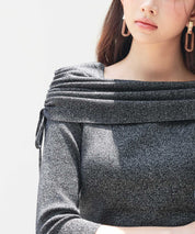 オフショルダーニットトップスsdp8084 ブラック